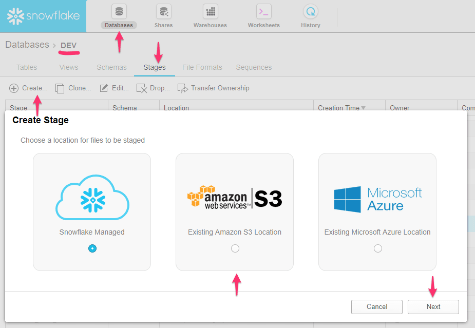 Salesforce to Snowflake: Creating a Snowflake Stage